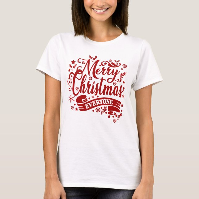 Camiseta Feliz Navidad a todos los Navidades blancos modern (Anverso)