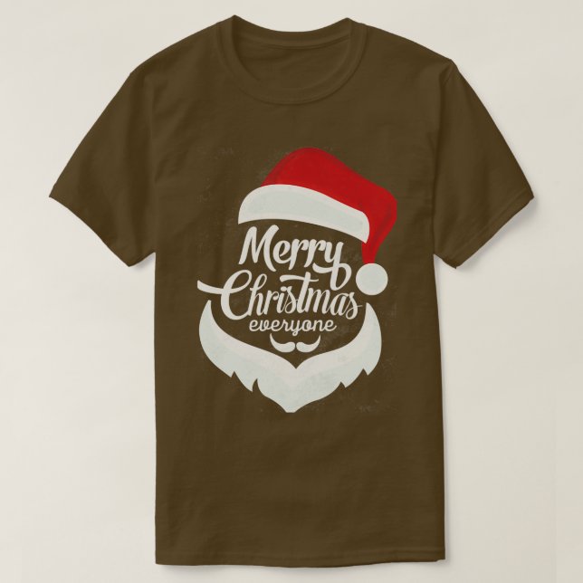 Camiseta Feliz Navidad a todos Santa barba Barco simple (Diseño del anverso)