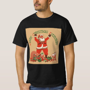 Camiseta ¡Feliz Navidad a todos! Vintage Santa Claus