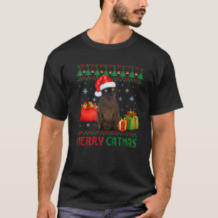 Camiseta Feliz Navidad a un gato Navidades feos Bombay Mamá