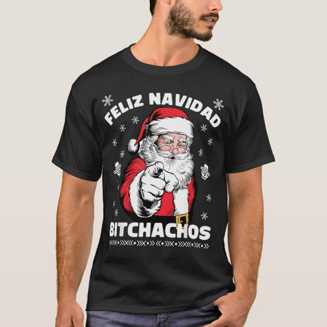 Camiseta Feliz Navidad Achos Shirt Merry Xmas Funny Santa  (Anverso)