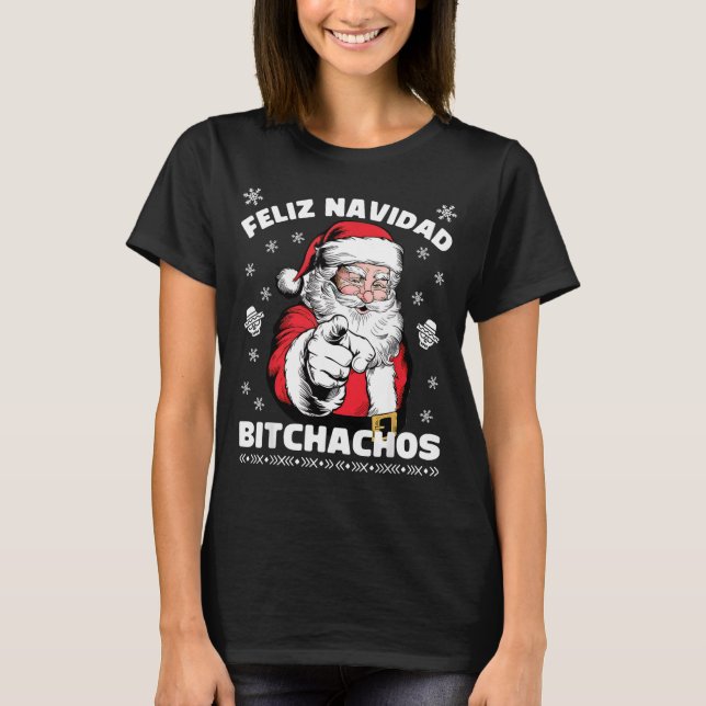 Camiseta Feliz Navidad Achos Shirt Merry Xmas Funny Santa  (Anverso)