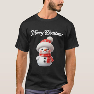 Camiseta Feliz Navidad adorable muñeco de nieve