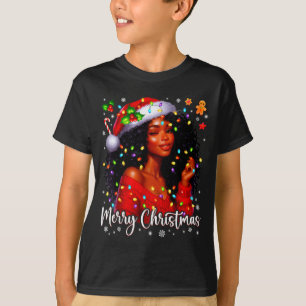 Camiseta Feliz Navidad Afroamericano Melanina Pjs Navidad