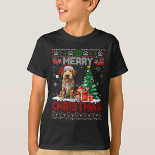Camiseta Feliz Navidad Airedale Terrier Dog Lover Ugly Xm