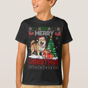 Camiseta Feliz Navidad Akita Dog Amantes A La Familia Feo N