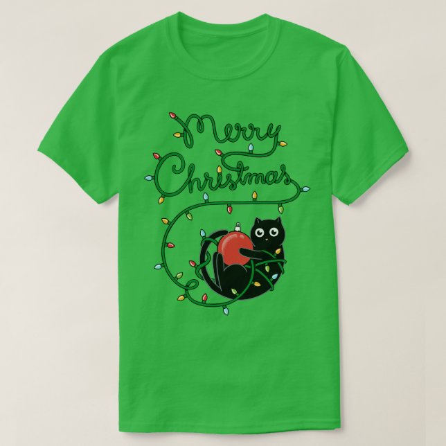 Camiseta Feliz Navidad al gato (Diseño del anverso)