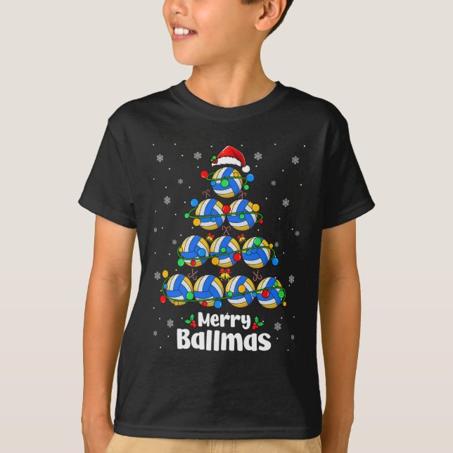Camiseta Feliz Navidad al jugador de voleibol navideño (Anverso)