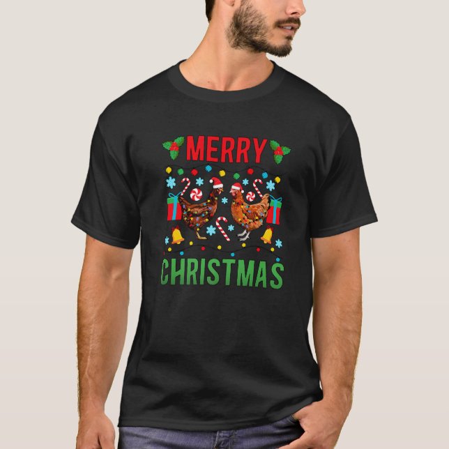 Camiseta Feliz Navidad al propietario del pollo Chicken Lov (Anverso)