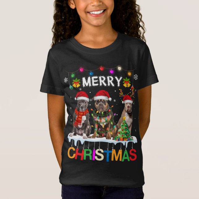 Camiseta Feliz Navidad Americano Bully Santa Navidades Tre (Anverso)