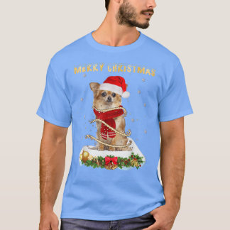 Camiseta Feliz navidad amor Chihuahua, Chihuahua usando un