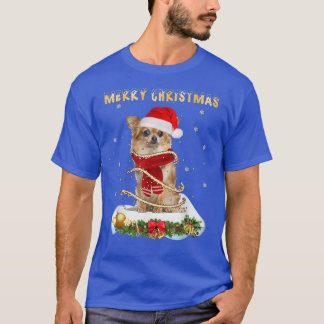 Camiseta Feliz navidad amor Chihuahua, Chihuahua usando un