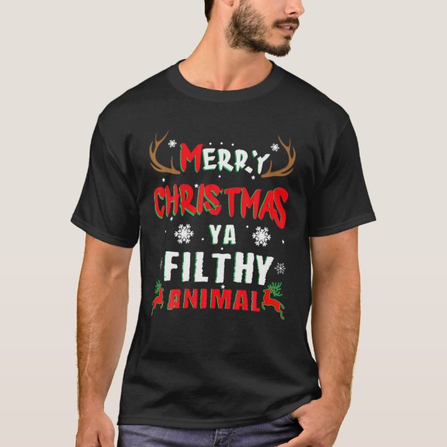 Camiseta Feliz Navidad Animal Filthy Ya (Anverso)