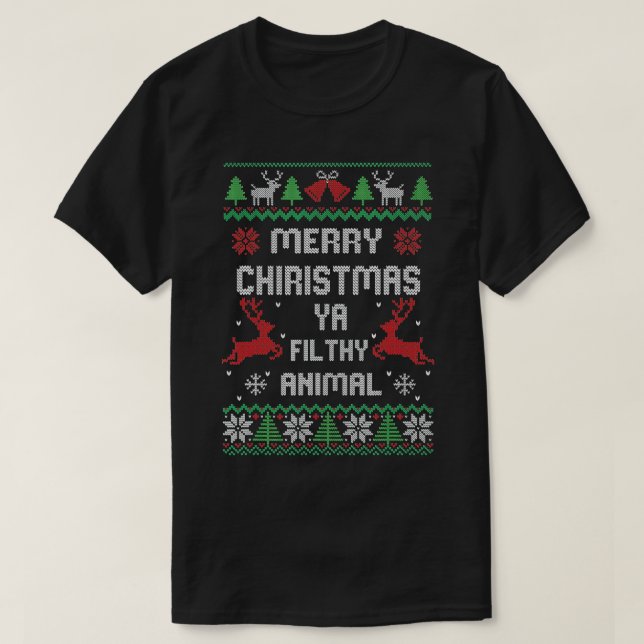 Camiseta Feliz Navidad Animal Filthy Ya -gigapixel-standa (Diseño del anverso)