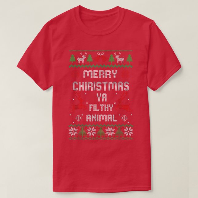 Camiseta Feliz Navidad Animal Filthy Ya T-Shirt (Diseño del anverso)