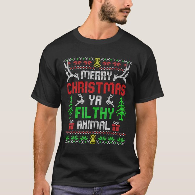 Camiseta Feliz Navidad Animal Filthy Ya Xmas Pajama 2 (Anverso)