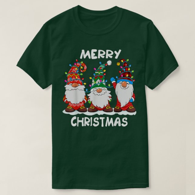 Camiseta Feliz Navidad aquí Gnome Navidad Familia coinciden (Diseño del anverso)