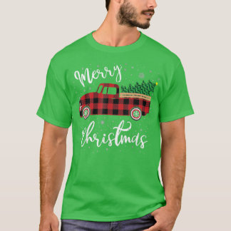 Camiseta Feliz Navidad Árbol de Camión Rojo Navidad Pajama