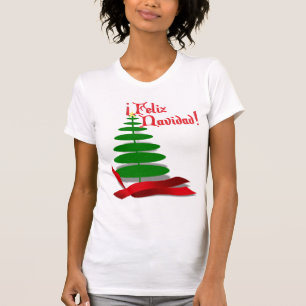 Camiseta Feliz Navidad - Árbol de Navidad con cinta roja