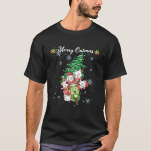 Camiseta Feliz Navidad Árbol de navidad de gato no sudadiz