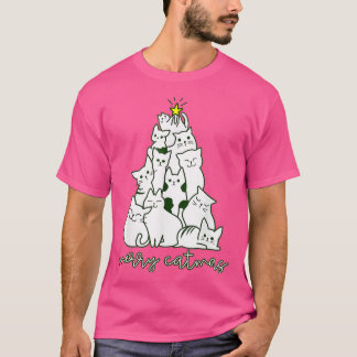 Camiseta Feliz Navidad Árbol de Navidad Gatos de Invierno S