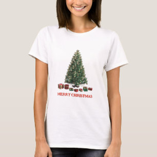 Camiseta Feliz Navidad. Árbol (diseño 1) con regalos