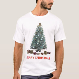 Camiseta Feliz Navidad. Árbol (diseño 3) con regalos