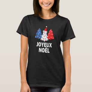 Camiseta Feliz Navidad Árbol francés Francia amaba alegría 