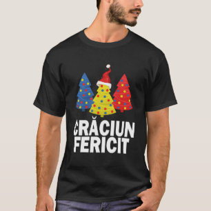 Camiseta Feliz Navidad Árbol rumano Rumania bandera Gorra S