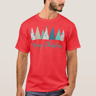 Camiseta Feliz Navidad Árboles clásicos Moda de campo