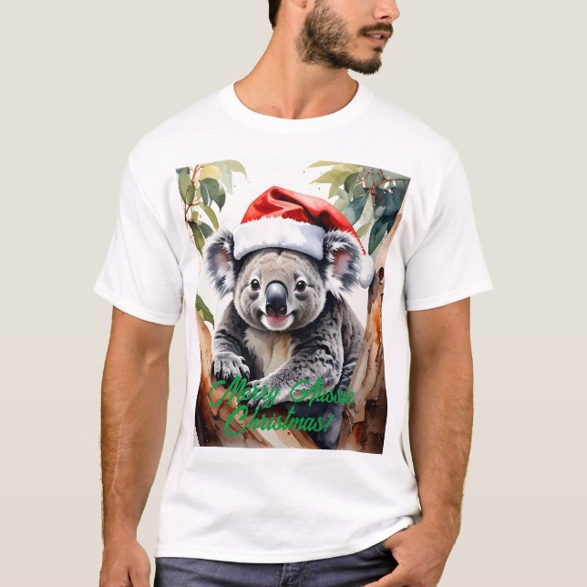 Camiseta Feliz Navidad australiana koala  (Anverso)