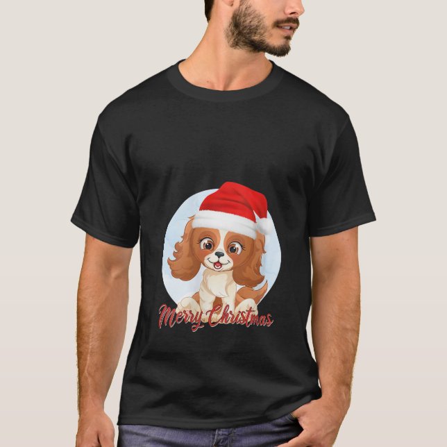 Camiseta Feliz Navidad Azúcar Perro Cocker Spaniel V Cuello (Anverso)