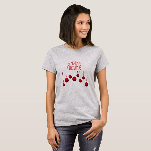 Camiseta Feliz Navidad Bells para las mujeres (Anverso completo)