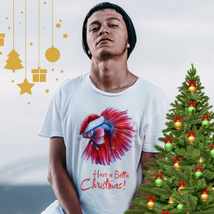 Camiseta ¡Feliz Navidad Betta Chistoso Regalo Para Amantes
