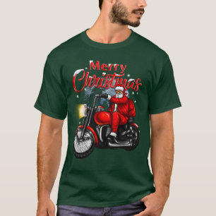 Camiseta Feliz Navidad Bicicleta Santa