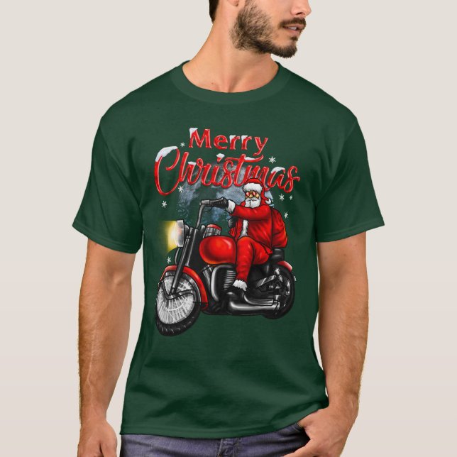 Camiseta Feliz Navidad Bicicleta Santa (Anverso)