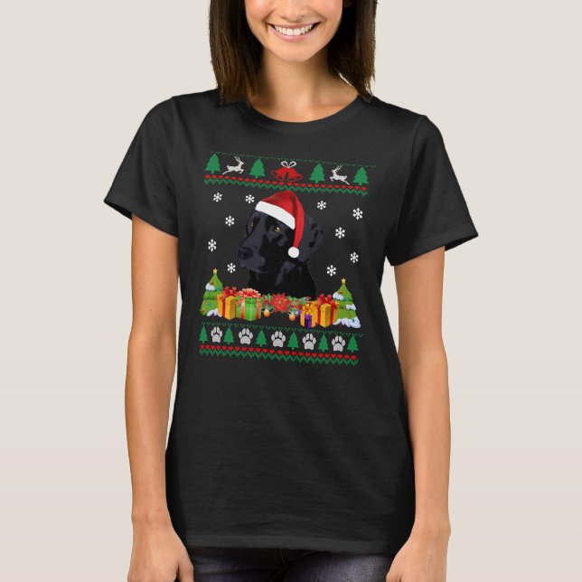Camiseta Feliz Navidad Black Lab Perro Sueño dulce Santa C (Anverso)