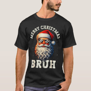 Camiseta Feliz Navidad Bruh Divertido Santa Claus Retro Hom