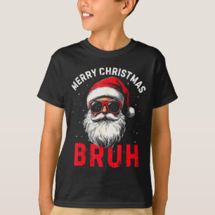 Camiseta Feliz Navidad Bruh Divertido Santa Claus Retro Hom