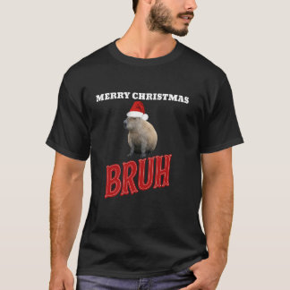 Camiseta Feliz Navidad Bruh Santa Capybara