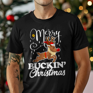 Camiseta Feliz Navidad Buckin 'Rudolph Reno Cómico