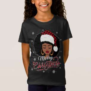 Camiseta Feliz Navidad Búfalo Jugado Reina Santa Afro Ame