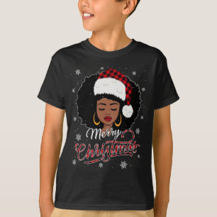 Camiseta Feliz Navidad Búfalo Jugado Reina Santa Afro Ame