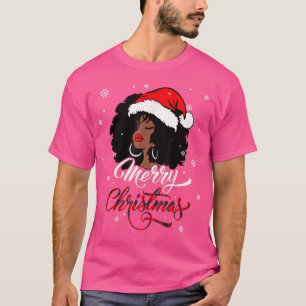 Camiseta Feliz Navidad Búfalo Jugado Santa Afro Reina Xma