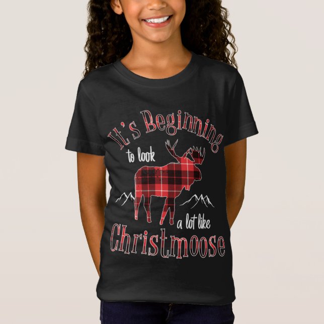 Camiseta Feliz Navidad Búfalo Tapado Alce Rojo para Chris (Anverso)