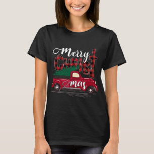 Camiseta Feliz Navidad Búfalo Truco Rojo Cristiano