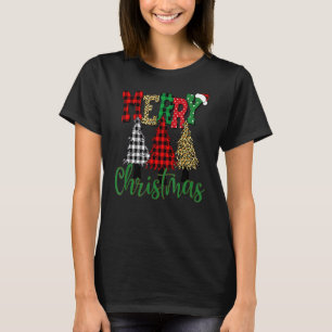Camiseta Feliz Navidad Buffalo Árboles de leopardo de la pl