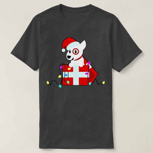 Camiseta Feliz Navidad Bullseye Santa Dog Miembro del equip (Diseño del anverso)