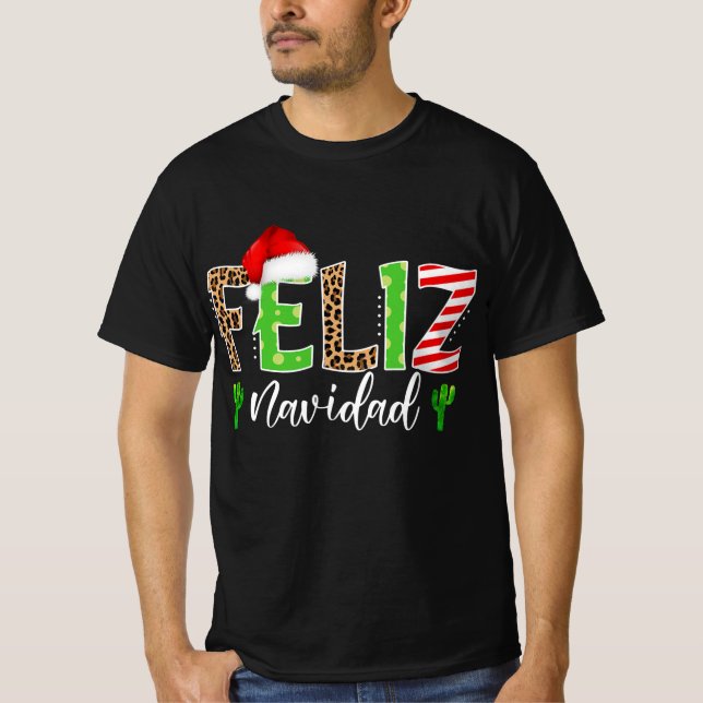Camiseta feliz navidad cactus navidades españoles haciendo  (Anverso)
