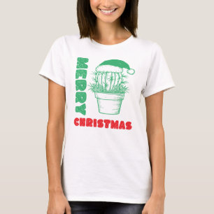 Camiseta Feliz Navidad, Cactus Santa Hat